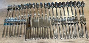 Lot 54 Piece Mikasa Prescott Satin Flatware Silverware Lot Forks Knives Spoons - Picture 1 of 4