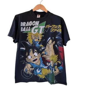 Dragon Ball GT Z Goku Super Saiyan All Over Print T-Shirt Large Faded Black AOP - Picture 1 of 7