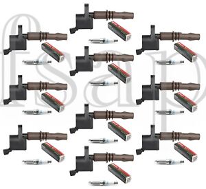 Set of 10 Motorcraft Spark Plug + 10 Ignition Coil 2016-2019 Ford F750 6.8L V10