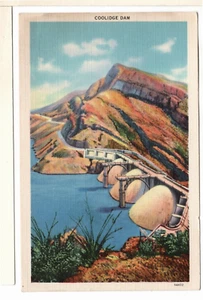AZ Leinen Postkarte Coolidge Dam San Carlos Lake Pinal County - JH1 - Bild 1 von 2