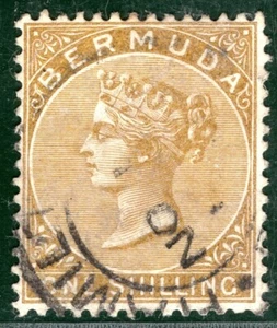 BERMUDA QV Stamp SG.29b 1s Olive-Brown Light CDS Used Cat £26+ BLUE155 - Picture 1 of 6
