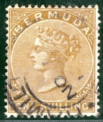 BERMUDA QV Stamp SG.29b 1s Olive-Brown Light CDS Used Cat £26+ BLUE155 - Image 1 of 4