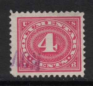 Scott R231- Used- 4c Documentary- Perf 11, Series of 1917- US Internal Revenue - Picture 1 of 2