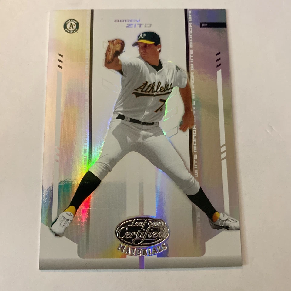 2004 (ATHLETICS) Leaf Certified Materials Mirror White #18 Barry Zito 068/100 - Image 1 of 2