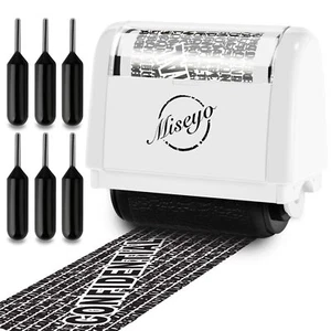 Identity Theft Protection Roller Stamp Set White 6 Refill Ink Incleded - Picture 1 of 7