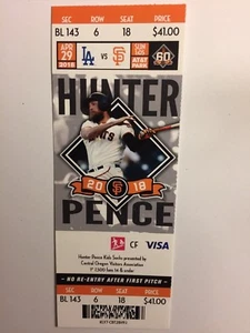 SAN FRANCISCO GIANTS VS LOS ANGELES DODGERS 29. APRIL 2018 TICKET STUB - Bild 1 von 1