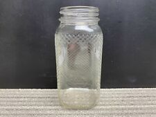 Vintage Hazel Atlas Clear Glass Canning Mason Jar with Waffle Grid Design 7"