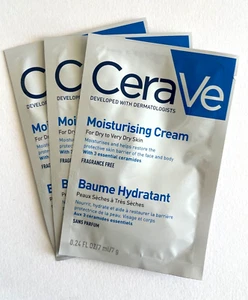CERAVE Moisturising Cream For Dry to Very Dry Skin, 3 x 7ml sachets - Picture 1 of 1