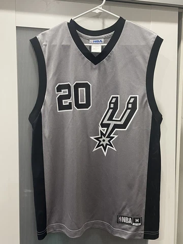 NBA San Antonio Spurs #20 Ginobili Jersey Mens Sleeveless Gray Black Sz M Medium Cover