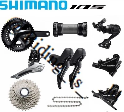 New Shimano 105 R7000/R7020 Groupset 2x11-Speed Hydraulic Disc Brakes Plat Mount - Image 1 of 4