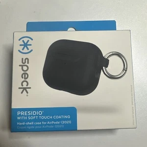 Speck Presidio Hard-shell Case with Soft Touch Coating fits AirPods (2021) Black - Picture 1 of 4
