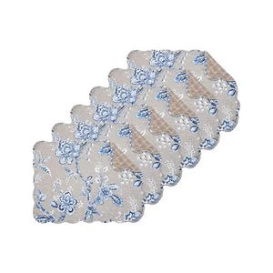 Addison Reversible Machine Washable Quilted Vintage Design Placemat Set of 6 ... - Picture 1 of 6