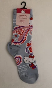 Vera Bradley Socks HELLO KITTY PAISLEY Crew Socks NWT Size 5-10 FREE SHIPPING - Picture 1 of 2