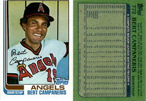 Bert Campaneris 1982 Topps Baseball Card 772  California Angels