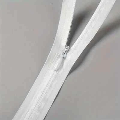 White Nylon Zippers (Pack of 5). 23.62" Long - Image 1 of 4