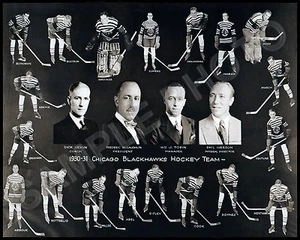 1930-31 CHICAGO BLACKHAWKS HOCKEY TEAM 8X10 PHOTO - Picture 1 of 1
