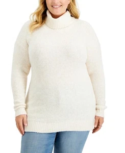 MSRP $57 Style & Co Plus Size Cowlneck Tunic Sweater Creamy Beige Size 2X - Picture 1 of 1