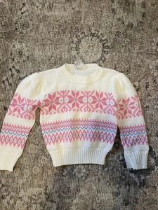 Vtg New 90’s HOT FUDGE Youth Sz2-3T? Pink  color Pullover Sweater Knit Rare!! - Picture 1 of 2