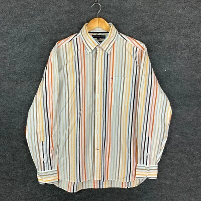 Tommy Hilfiger Mens Shirt L Multicoloured Stripe Long Sleeve Button Down Two Ply - image 1 of 4