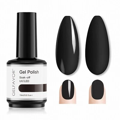 GELFAVOR UV Nagellack, Schwarz Shellac Nagellack 15 ml - Bild 1 von 4