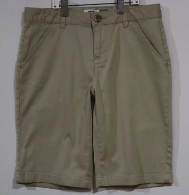 EUC Old Navy Girls Stretch Adjustable Waist Khaki Bermuda Uniform Shorts Siz 14  - Image 1 of 2