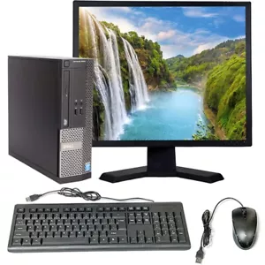 Dell OptiPlex SFF Computer Intel i3 8GB RAM 128GB SSD 19in LCD Windows 10 PC - Picture 1 of 7