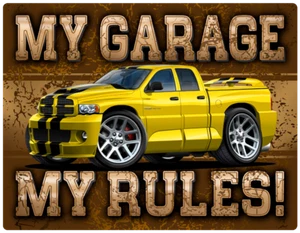 Ram SRT10 Quadcab Viper Truck My Garage My Rules Wall Art Graphic Sticker - Picture 1 of 4