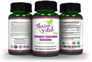 Turmeric Curcumin Supplement capsules 95% standardized turmeric Powder BioPerine - Picture 1 of 3