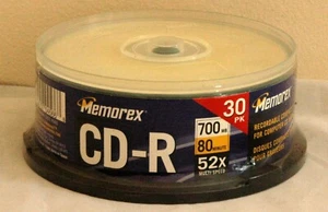 Memorex CD-R 30 Pack 700MB 80 Minute 52x MultiSpeed Blank Recordable CD Discs - Picture 1 of 3