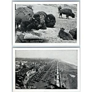 x2 SET c1920s San Francisco, CA Mini Cards Beach Buffalo Photo Print Cars A196 - Picture 1 of 5