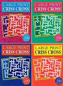 Set 4 x Adult Criss Cross Books LARGE PRINT 200 Puzzles per Book Crossword Game - Picture 1 of 5