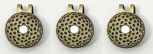 3 BRONZE Magnetic GOLF HAT CLIPS Cap Hat Clip BULK LOT - Picture 1 of 1