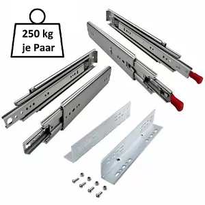 Schwerlastauszug Vollauszug Schubladenschiene 250 kg KV1-250-H76-NF/SC JUNKER - Bild 1 von 12