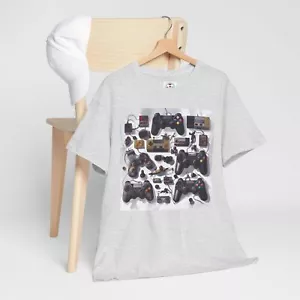 Gaming Controllers Tee Video Game Lover Gift Retro Gamer Tee Gaming Evolution - Picture 1 of 8