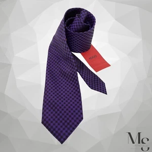 BOSS HUGO BOSS Red Tag Purple Plaids & Checks Silk Tie Made In Italy W:2.75" NWT - Picture 1 of 6