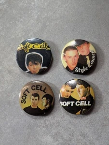 Vintage 80's Soft Cell Pin Badges Purchased Around 1986 X4 - Picture 1 of 5