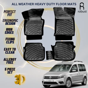 Floor Mats Liners For VW Volkswagen Caddy 2015-2020 All Weather Heavy Duty Rugs - Picture 1 of 9