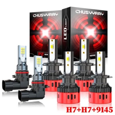 For Kia Soul EV 2015 2016 2017 Combo H7 H7&9145 LED Headlight Fog Light Bulbs - Image 1 of 4