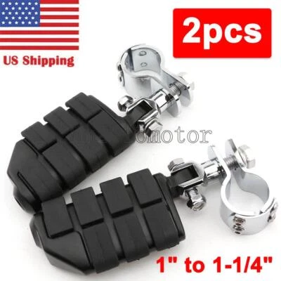 Abrazaderas de estriberas de barra de choque de carretera para Honda Shadow Aero Spirit 1100 750 negro Foto 1 de 4