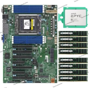 Supermicro H12SSL-i Motherboard+ AMD EPYC 7402P CPU + Samsung 2133MHz ECC RAM - Picture 1 of 10