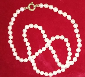 Collana perle coltivate chiusura oro giallo 750‰ (18 k) lunghezza 68 cm con nodi - Foto 1 di 2