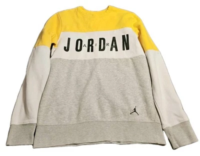 Nike Air Jordan Youth/Kids - Yellow/White/Gray Crewneck Sweatshirt Size XL - Image 1 of 4