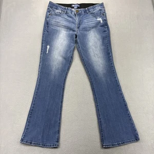 Democracy Jeans Damen 16 Blau Denim Ab Solution Flare Bootcut Distressed Boho - Bild 1 von 15
