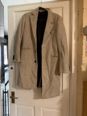 ASOS Men's long Light Grey Button Autumn Winter Coat Chest 32-34" XXS - Image 1 of 2