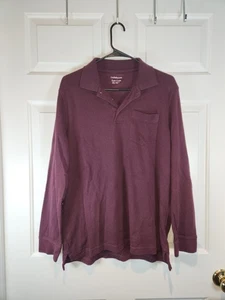 Men's sz XL Maroon Red Long Sleeved Polo Shirt by Croft and Barrow - Picture 1 of 5