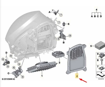 MINI F54 Right Turn Ind./Dayti.Driv.Light LED Mod. 63118737592 NEW GENUINE - Image 1 of 2