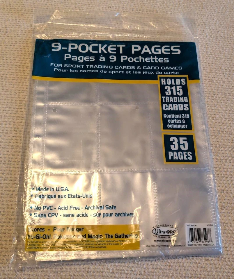 Tarjetas coleccionables deportivas Ultra PRO 35ct 9 páginas de bolsillo para 315 tarjetas coleccionables Foto 1 de 1