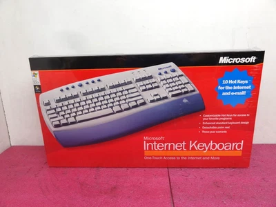 Microsoft Internet Keyboard Pro Wired 2 USB Ports NEW Vintage WIN9X PS/2 T9-WH - Image 1 of 4