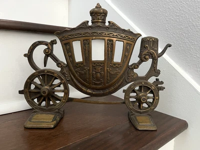 LARGE 12" ANTIQUE c.1920 CINDERELLA'S CARRIAGE DOORSTOP - Image 1 of 4