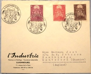 Luxemburg 329-331 FDC Europa gestempelt 16.09.1957 nach England Einzelhandel 75 $ - Bild 1 von 2